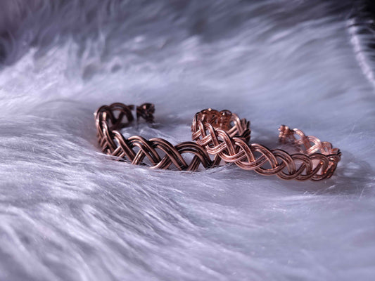 Bracelet Tressé en cuivre (grand) (Tel que fait en direct sur Twitch)