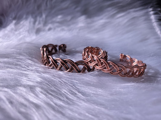 Bracelet Tressé en cuivre (petit) (Tel que fait en direct sur Twitch)