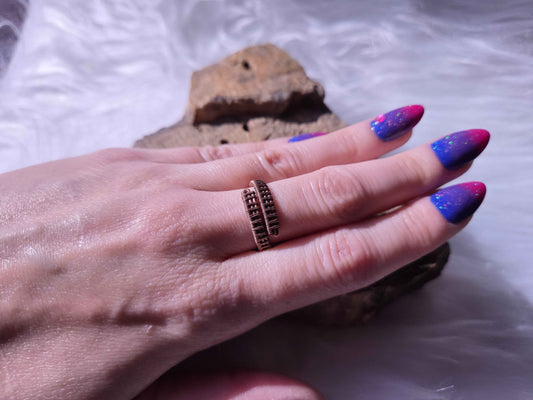 Bague ajustable en cuivre tissé (Tel que fait en direct sur Twitch)