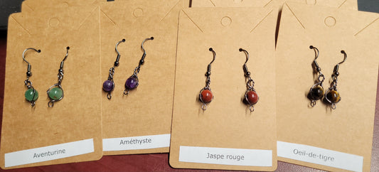 Boucles d'oreilles Spinner 6 ou 8mm (variées)