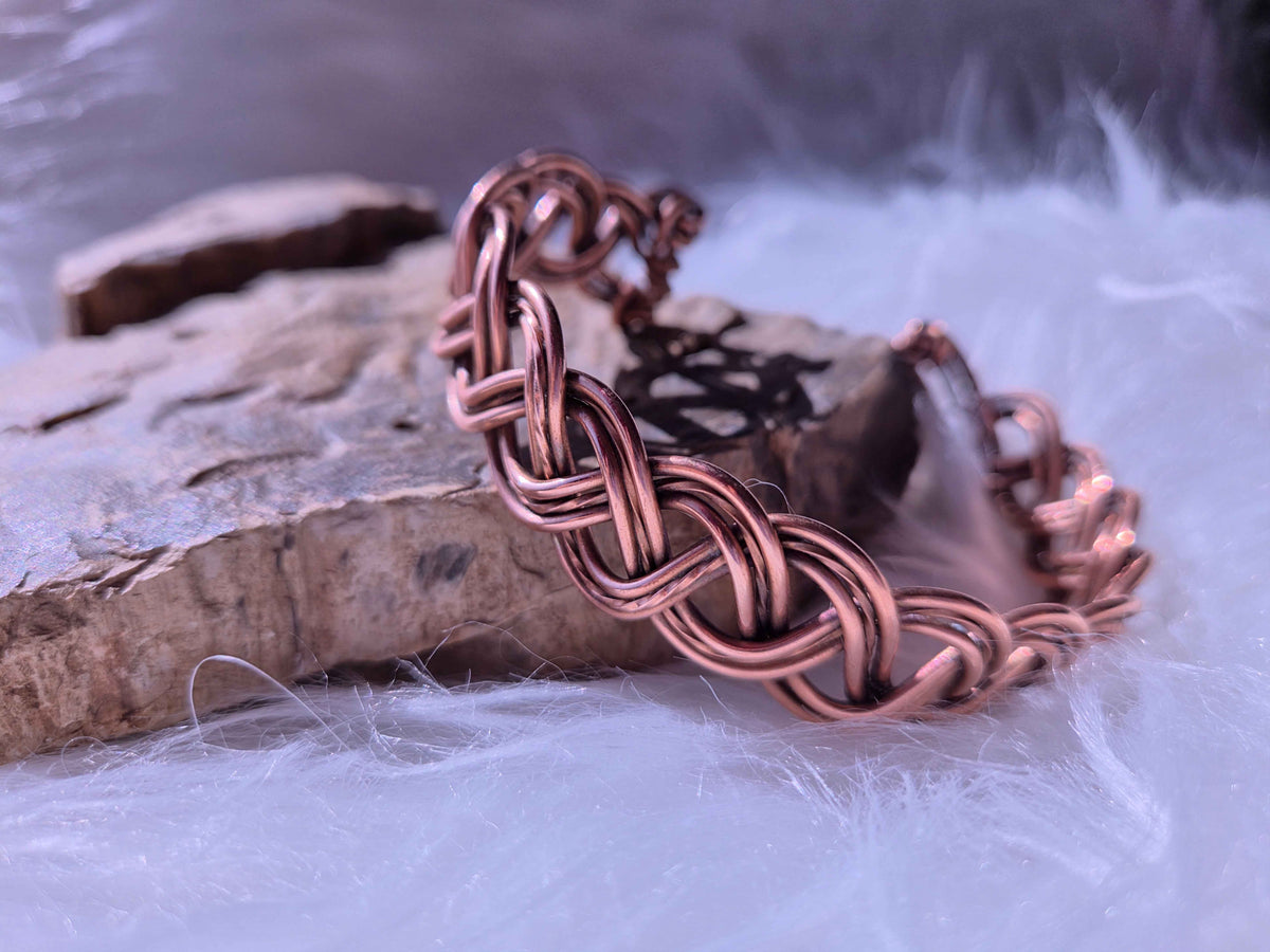 Bracelet Tressé en cuivre (grand) (Tel que fait en direct sur Twitch)