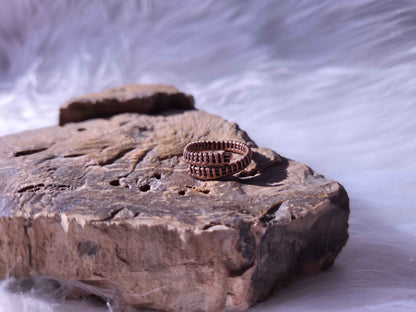 Bague ajustable en cuivre tissé (Tel que fait en direct sur Twitch)
