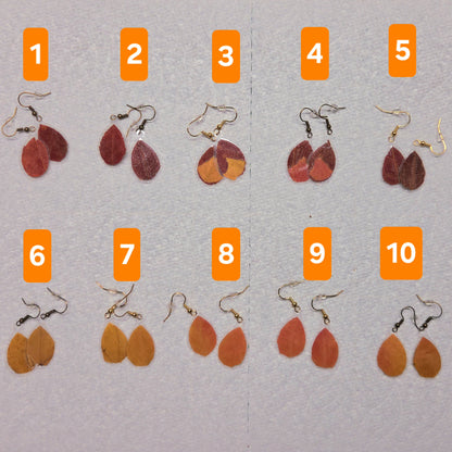 Boucle d'oreilles Feuilles d'automne (Tel que fait sur Twitch)