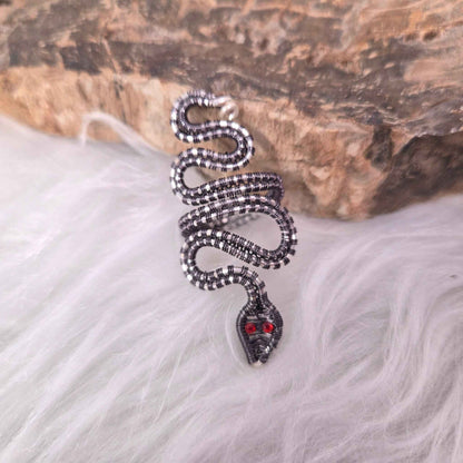 Bague ajustable serpent deux tons