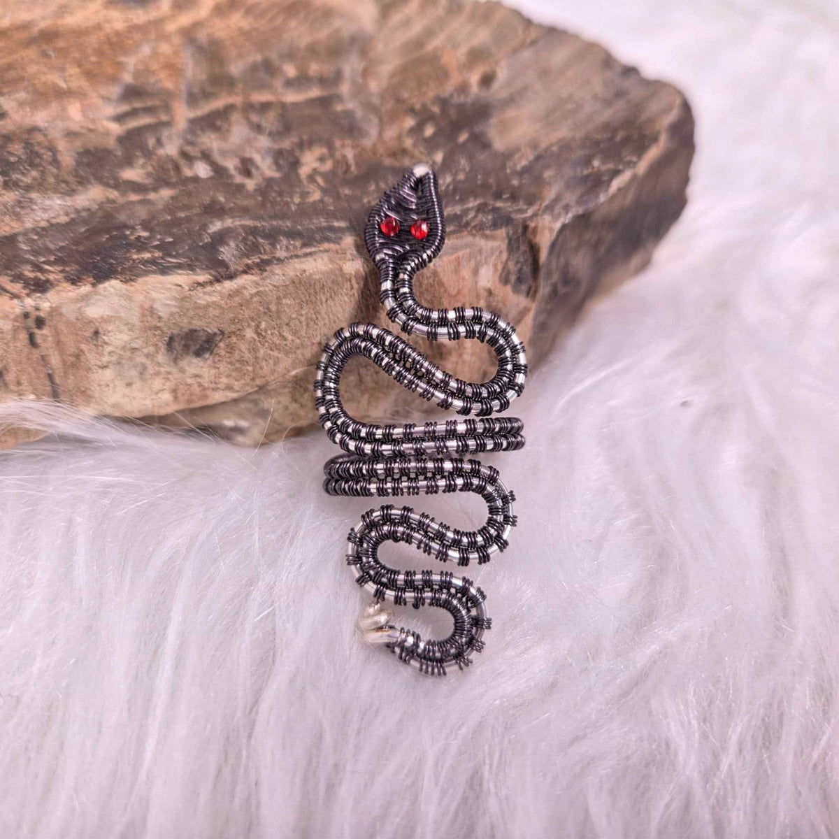 Bague ajustable serpent deux tons