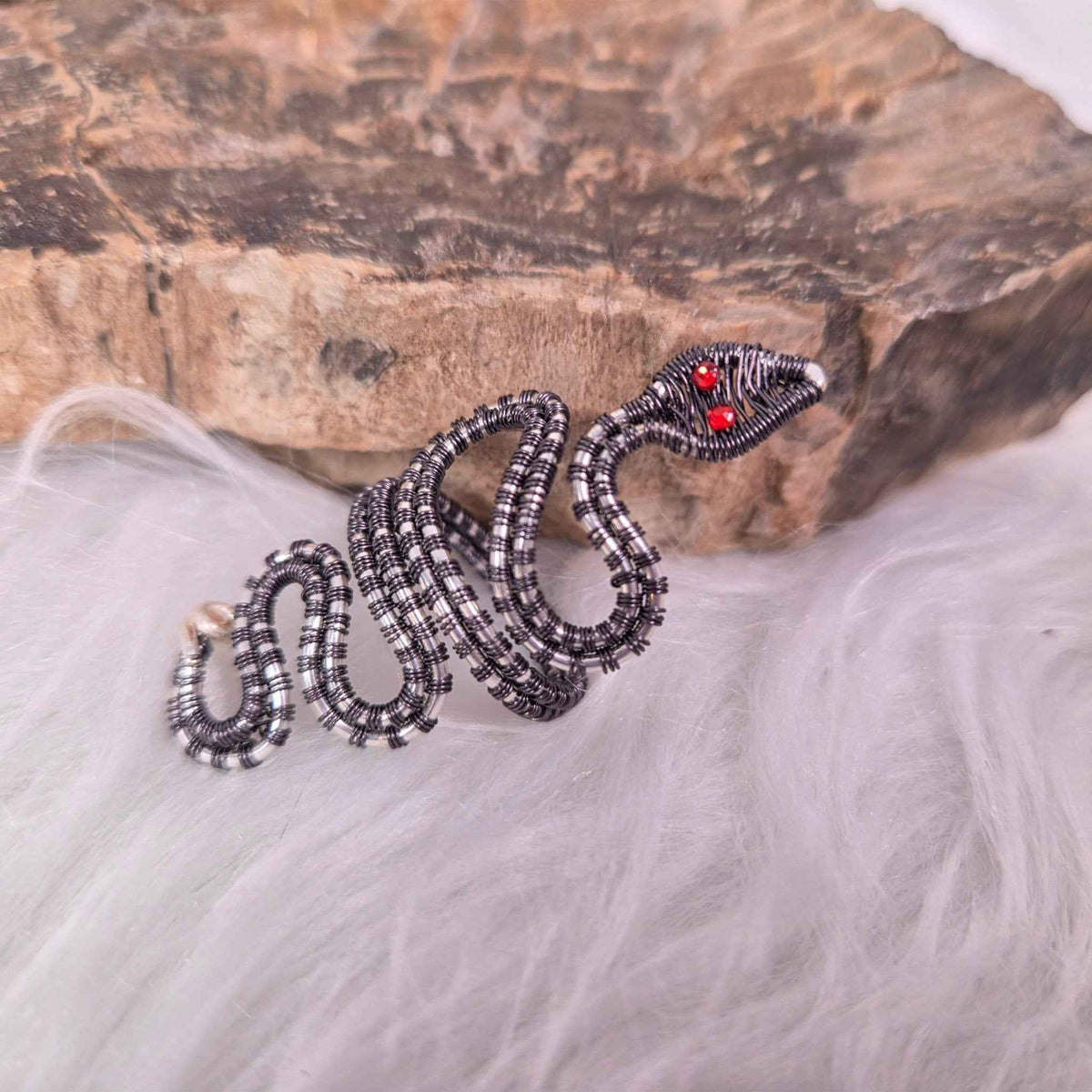 Bague ajustable serpent deux tons