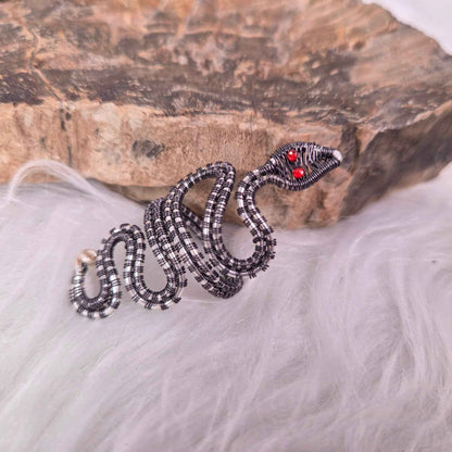 Bague ajustable serpent deux tons