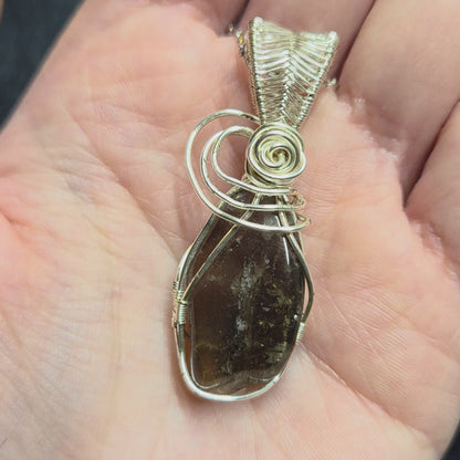 Polished Natural Smoky Quartz Silver