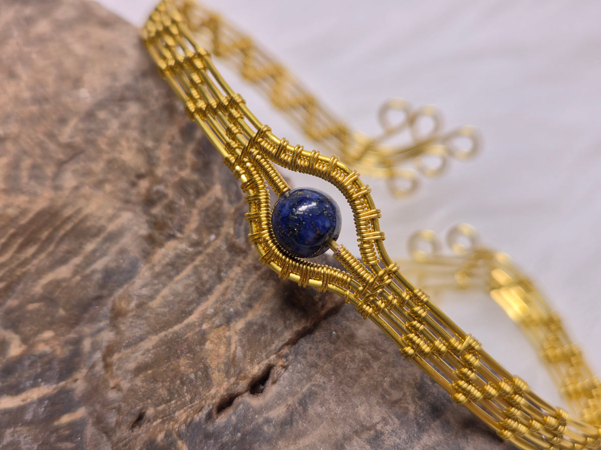 Bracelet tissé et Lapis Lazuli (Tel que fait en direct sur Twitch)