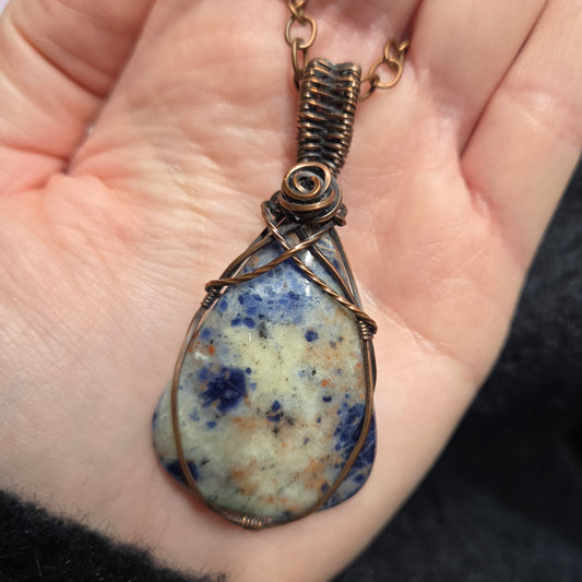 Sodalite XL et cuivre brut