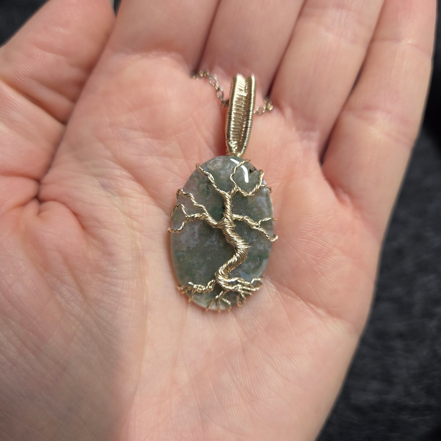 Arbre de vie sur Agate mousse