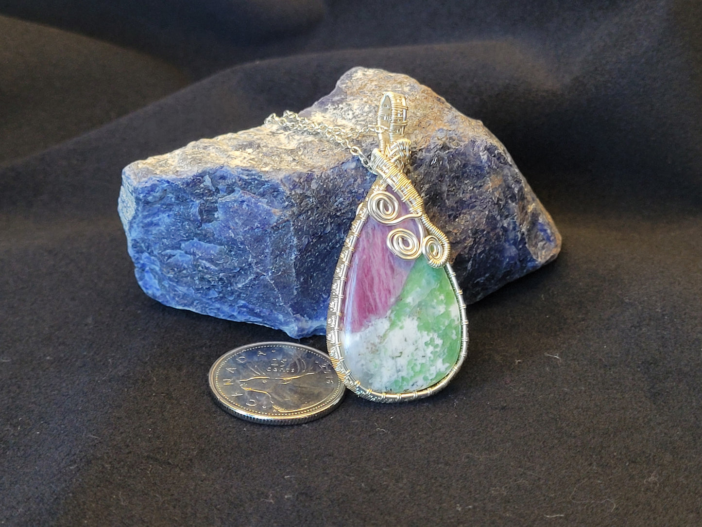 Woven Zoisite Ruby Pendant