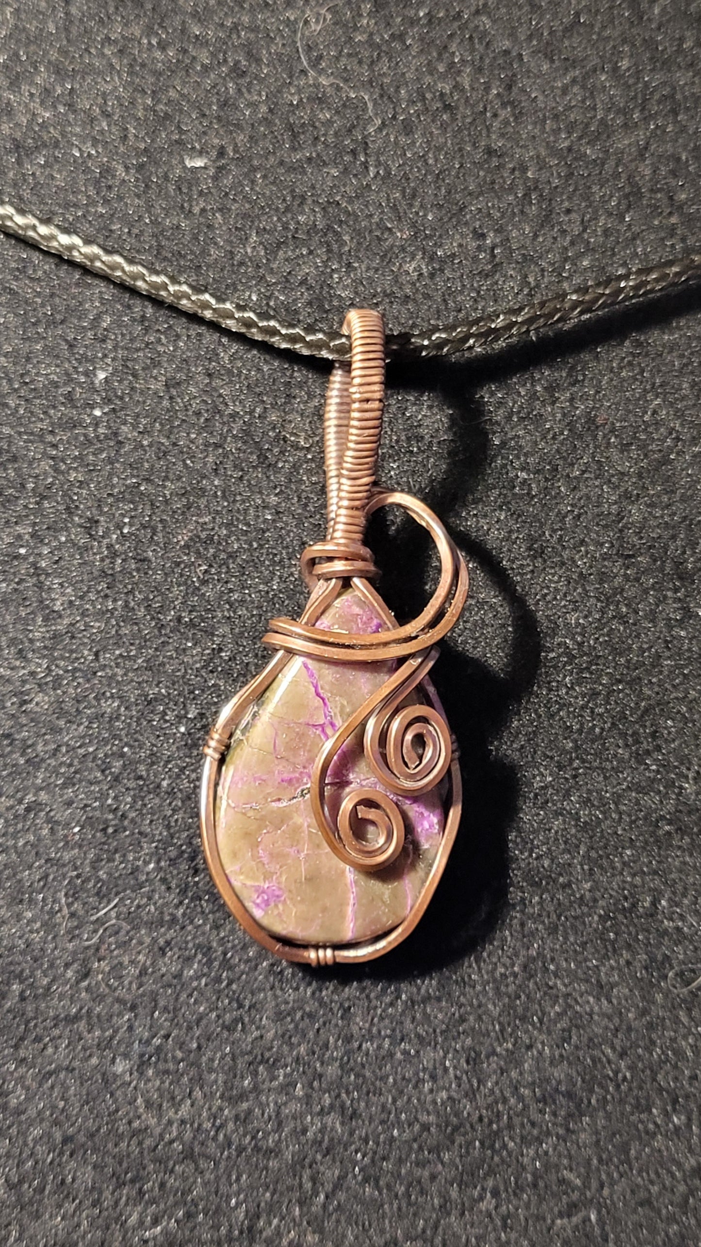 Atlantisite pendant and raw copper