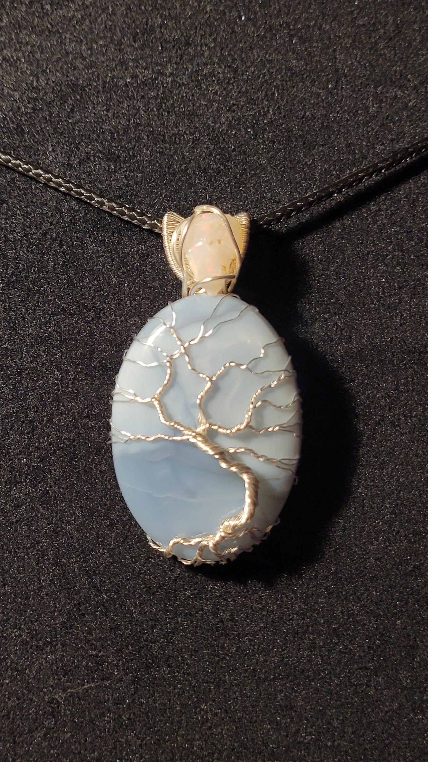 Tree of life pendant on double Opals