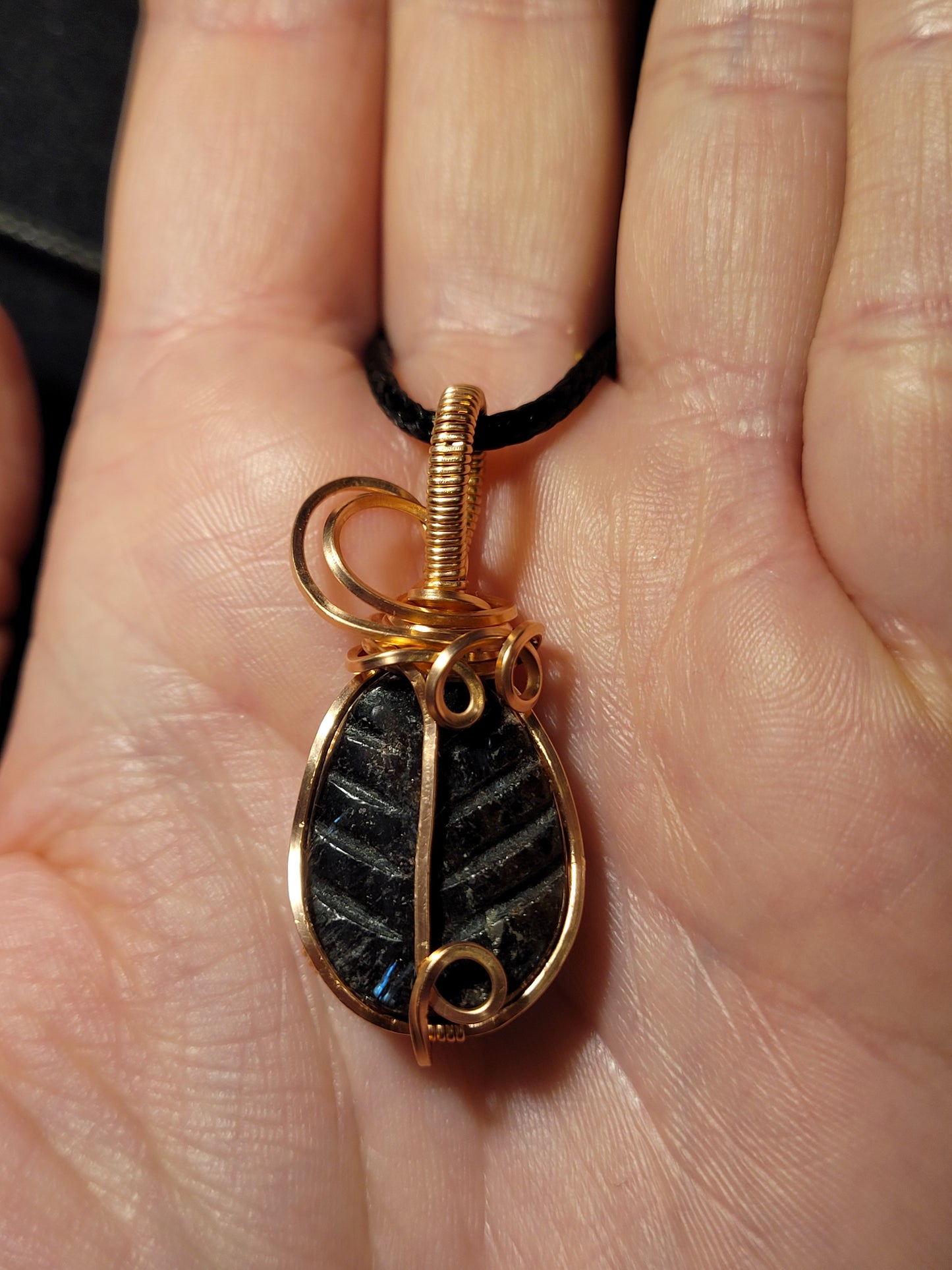 Astrophyllite Leaf Pendant