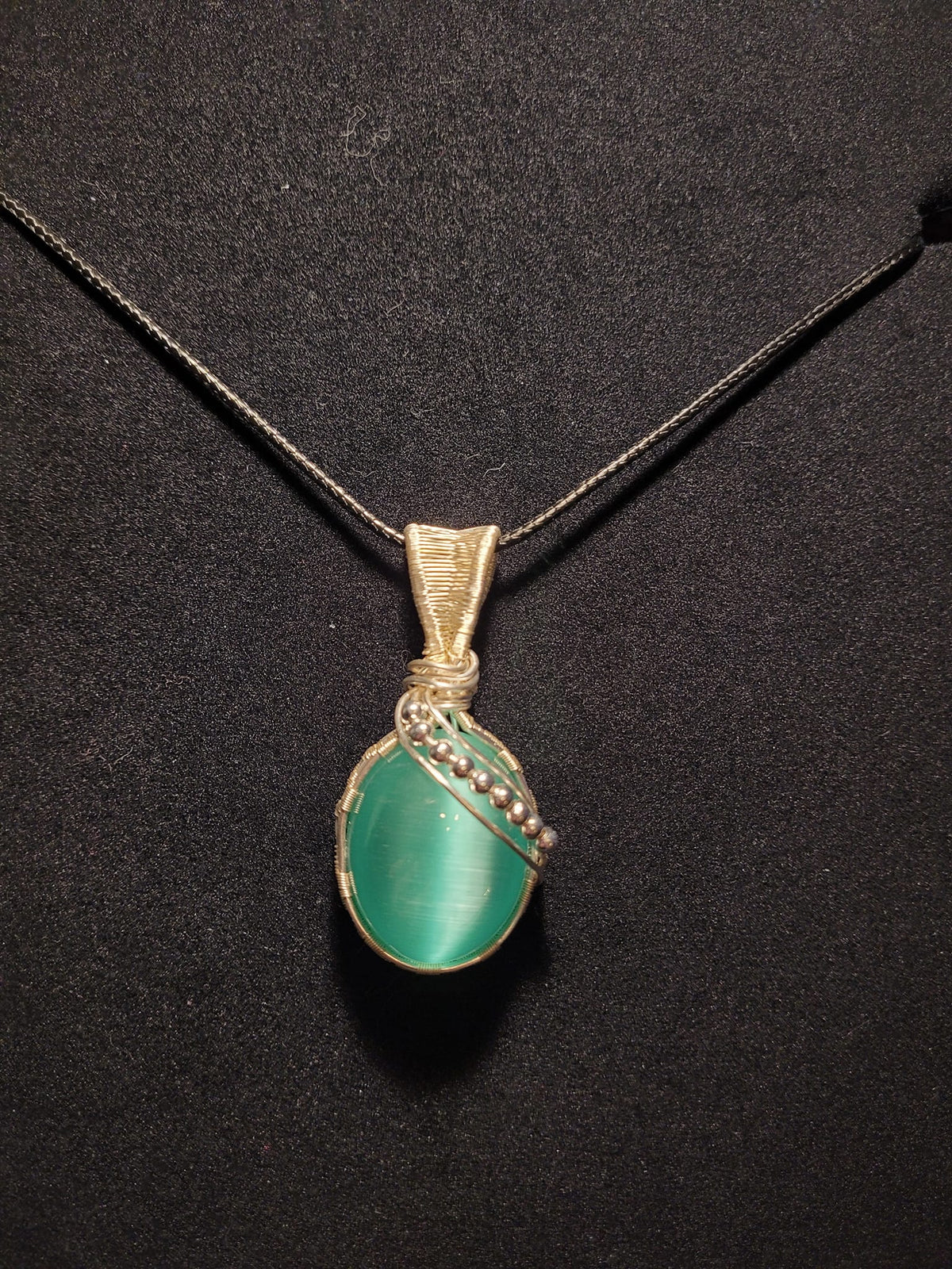 Chrysobéryl (oeil de chat) turquoise tissé - ZenSens